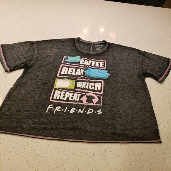 Friends Women Gray Short Sleeve T-Shirt 2X Plus - Picture 1 of 6